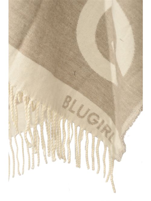 Poncho in misto lana con lettering Naturale BLUGIRL | PF5008 T030000005